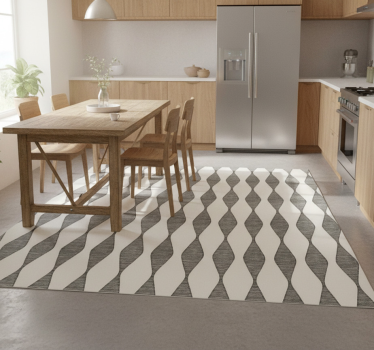 Tapis vinyle cuisine motif ikaat beige rabaul - TenStickers