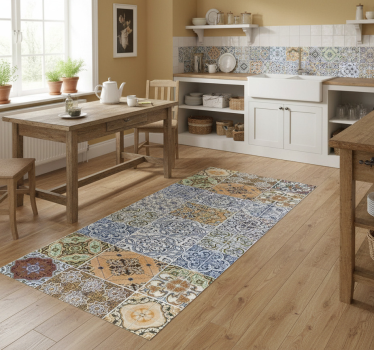 Tapis vinyle cuisine style méditerranéen éclectique - TenStickers