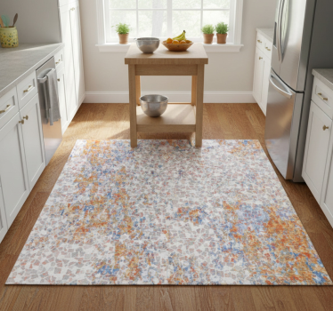 Tapis vinyle cuisine texture mosaïque grise porcelaine - TenStickers