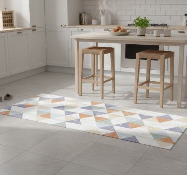 Tapis vinyle cuisine triangles en bois pastel - TenStickers