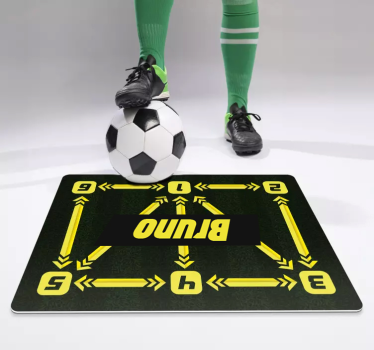 Tapis vinyle d'entraînement foot avec prénom - TenStickers