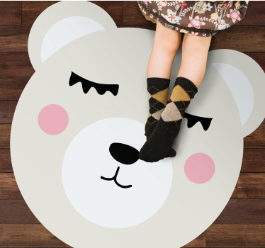 Tapis vinyle pour enfants conception de visage d'ours - TenStickers