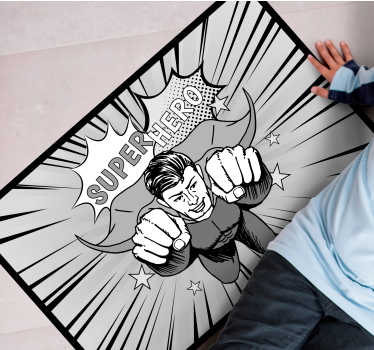 Tapis vinyle pour enfants graphique de super-héros dynamique - TenStickers