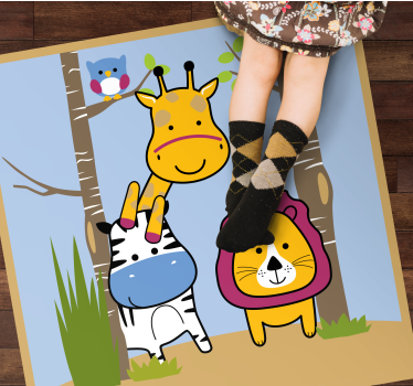 Tapis vinyle pour enfants personnages animaux - TenStickers