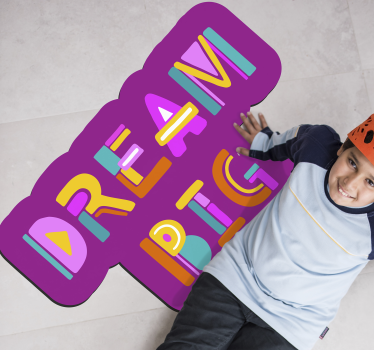 Tapis vinyle pour enfants rêver en grand typographie - TenStickers