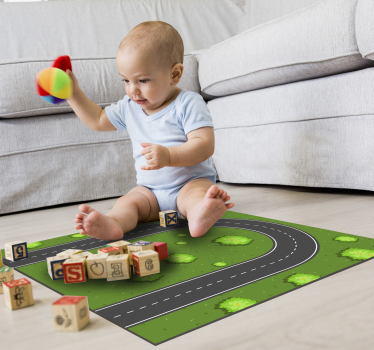 Tapis vinyle pour enfants route ludique - TenStickers