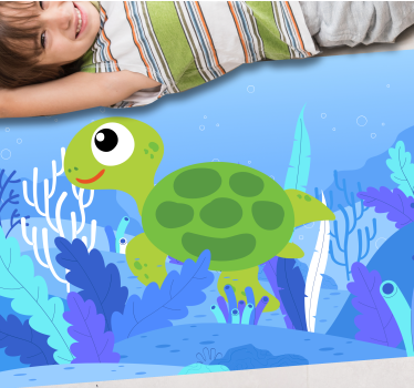 Tapis vinyle enfant tortue marine - TenStickers