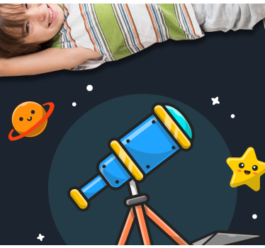 Tapis vinyle étoile aventure du télescope - TenStickers