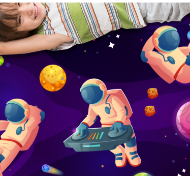 Tapis vinyle étoile conception de fête d'astronautes - TenStickers