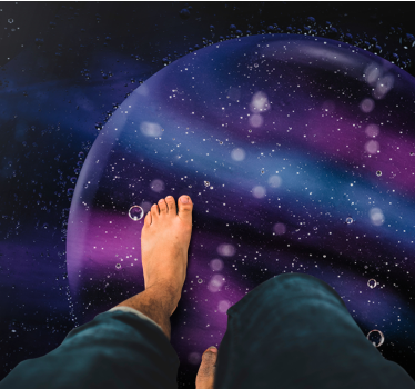 Tapis vinyle étoile illusion de bulle cosmique - TenStickers