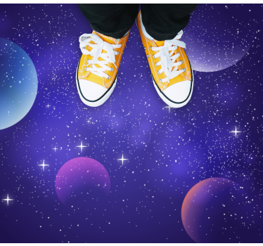 Tapis vinyle étoile scène spatiale cosmique - TenStickers