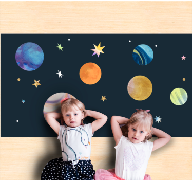 Tapis vinyle étoiles espace cosmique - TenStickers