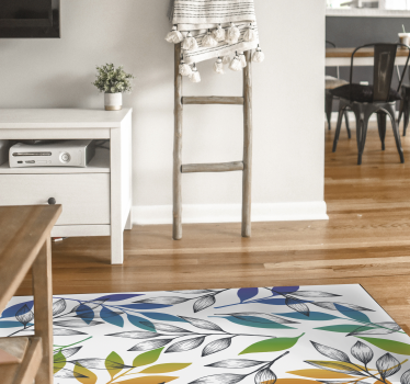 Tapis vinyle feuilles couleurs arc-en-ciel - TenStickers