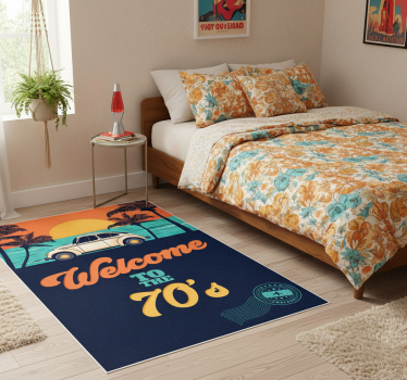 Tapis vinyle vintage ambiance années 70 - TenStickers