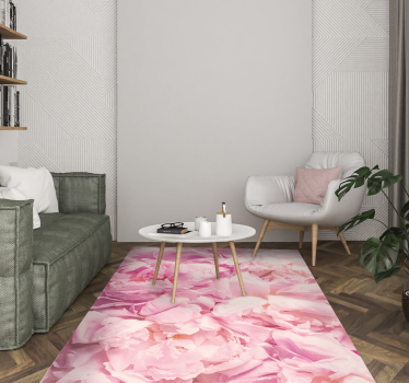 Tapis vinyle salon détails rose doux - TenStickers