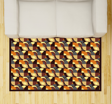 Tapis vinyle salon formes courbes colorées - TenStickers