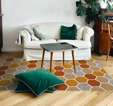 Tapis vinyle géométrique imitation de nid d'abeilles - TenStickers