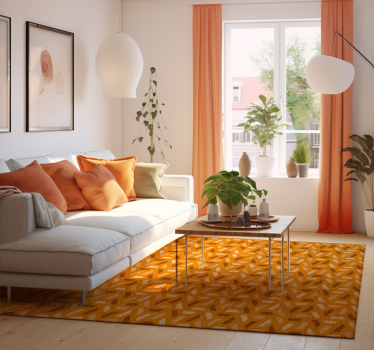 Tapis vinyle géométrique moderne orange - TenStickers