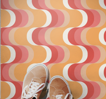Tapis vinyle vintage motif de vague vibrant - TenStickers