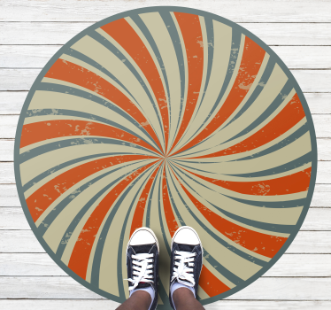 Tapis vinyle vintage conception en spirale tourbillonnante - TenStickers
