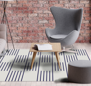 Tapis vinyle salon motifs linéaires élégants - TenStickers