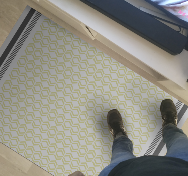 Tapis vinyle salon cadre en nid d'abeille - TenStickers