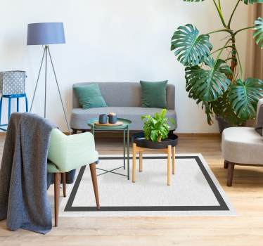 Tapis vinyle imitation teplon blanc et gris - TenStickers