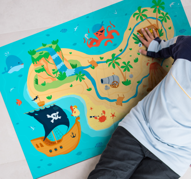 Tapis vinyle jeux carte d'aventure pirate - TenStickers