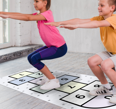 Tapis vinyle jeux jouer à la marelle - TenStickers