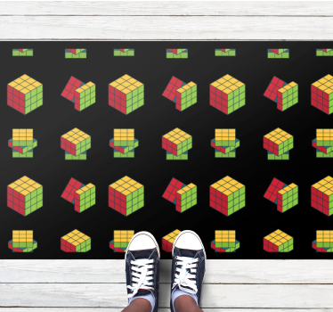 Tapis vinyle jeux modèle de cube de rubik - TenStickers