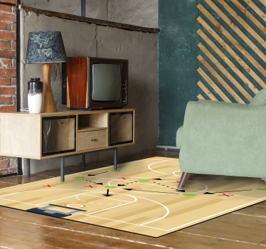 Tapis vinyle jeux stratégie du terrain de basket - TenStickers