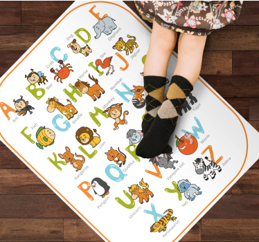 Tapis vinyle lettres alphabet animal éducatif - TenStickers