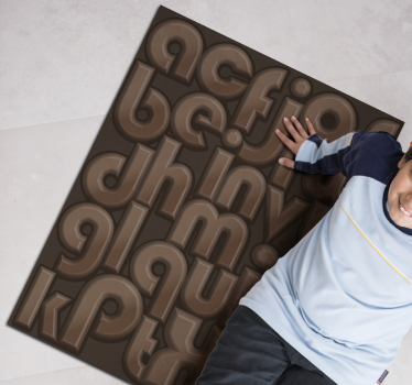 Tapis vinyle lettres alphabet chocolat - TenStickers