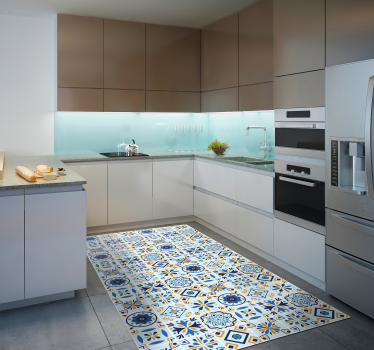 Tapis vinyle cuisine motif de tuile traditionnel - TenStickers