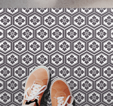 Tapis vinyle carreaux de ciment motif hexagonal élégant - TenStickers
