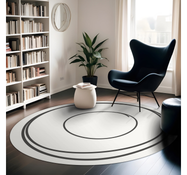 Tapis vinyle minimaliste motif lignes roses circulaires - TenStickers
