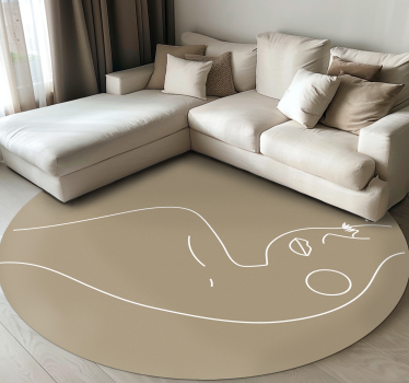 Tapis vinyle minimaliste de visage de femme - TenStickers