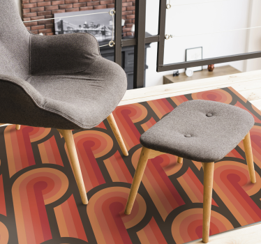 Tapis vinyle vintage motifs rétro incurvés - TenStickers