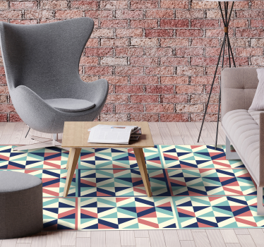 Tapis vinyle salon multicolore losange géométrique - TenStickers
