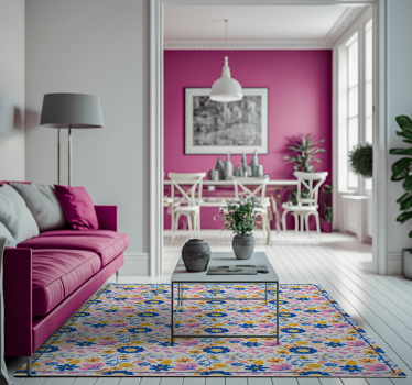 Tapis vinyle motif floral printanier - TenStickers