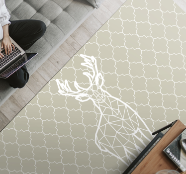 Tapis vinyle salon silhouette géométrique de cerf - TenStickers