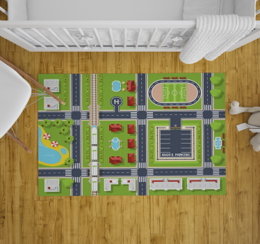 Tapis vinyle route paysage urbain ludique - TenStickers