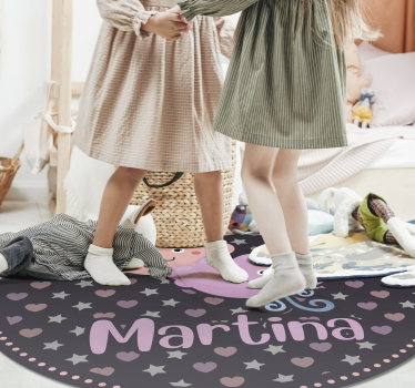 Tapis vinyle autres tapis nuages violets avec nom - TenStickers