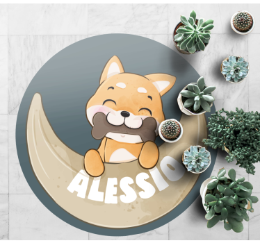 Tapis vinyle autres tapis chiot avec os et nom - TenStickers