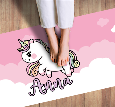 Tapis vinyle autres tapis licorne rose personnalisable - TenStickers