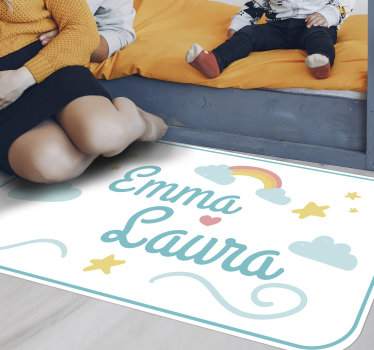 Tapis vinyle autres tapis double nom avec arc-en-ciel - TenStickers