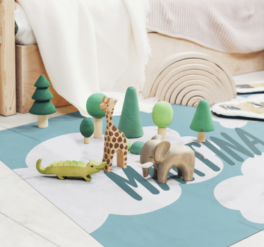 Tapis vinyle autres tapis nuages classiques avec nom - TenStickers