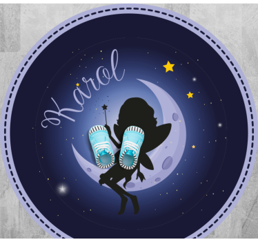 Tapis vinyle autres tapis clair de lune féerique avec nom - TenStickers