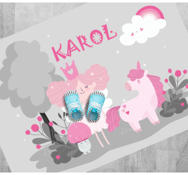 Tapis vinyle autres tapis scène de conte de fées avec nom - TenStickers
