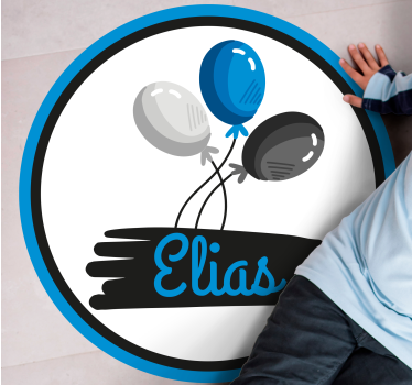 Tapis vinyle autres tapis ballons gris et bleu personnalisés - TenStickers